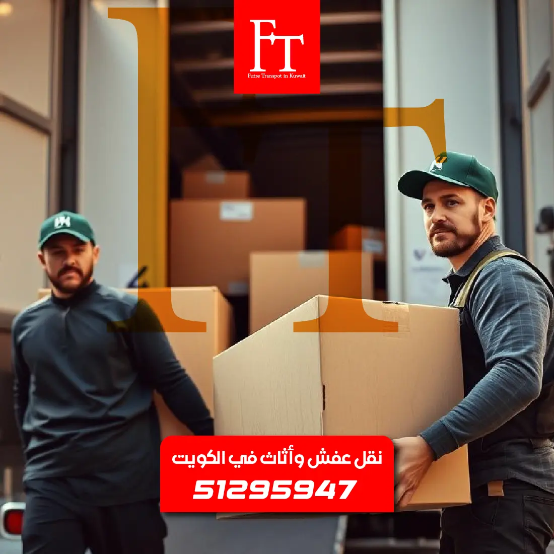 أسطول سيارات هاف لوري لنقل العفش في الكويت