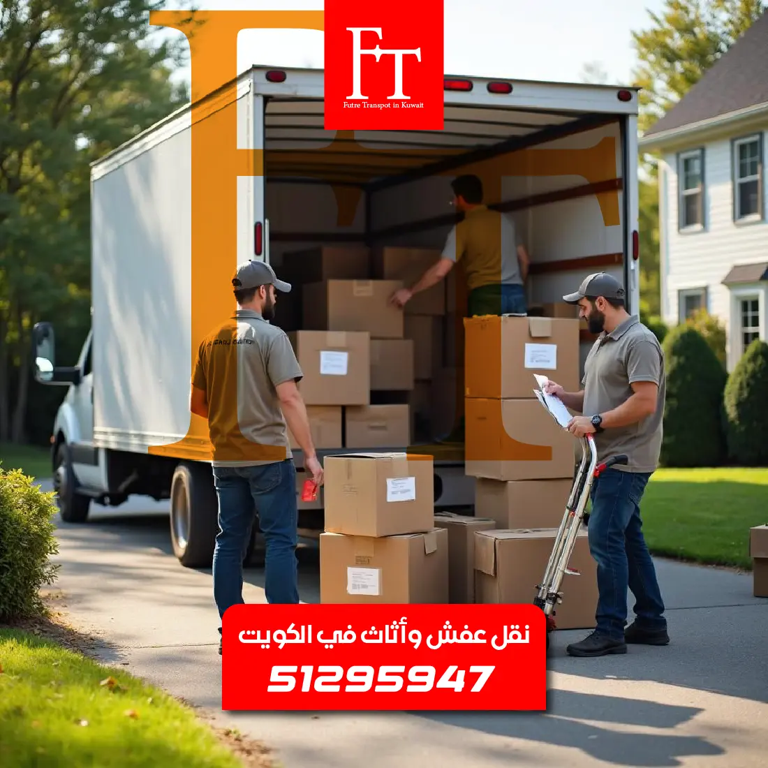 تحميل الأثاث الثقيل على سيارات النقل في الكويت