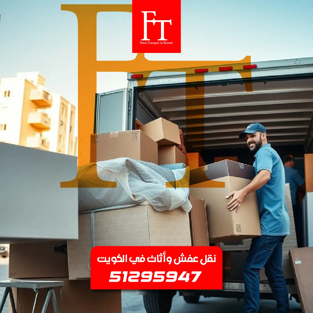 سيارة هاف لوري مغلقة ومكيفة لنقل العفش في الكويت